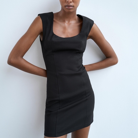 Brand NEW (NWT) Zara Black Dress - Picture 2 of 14
